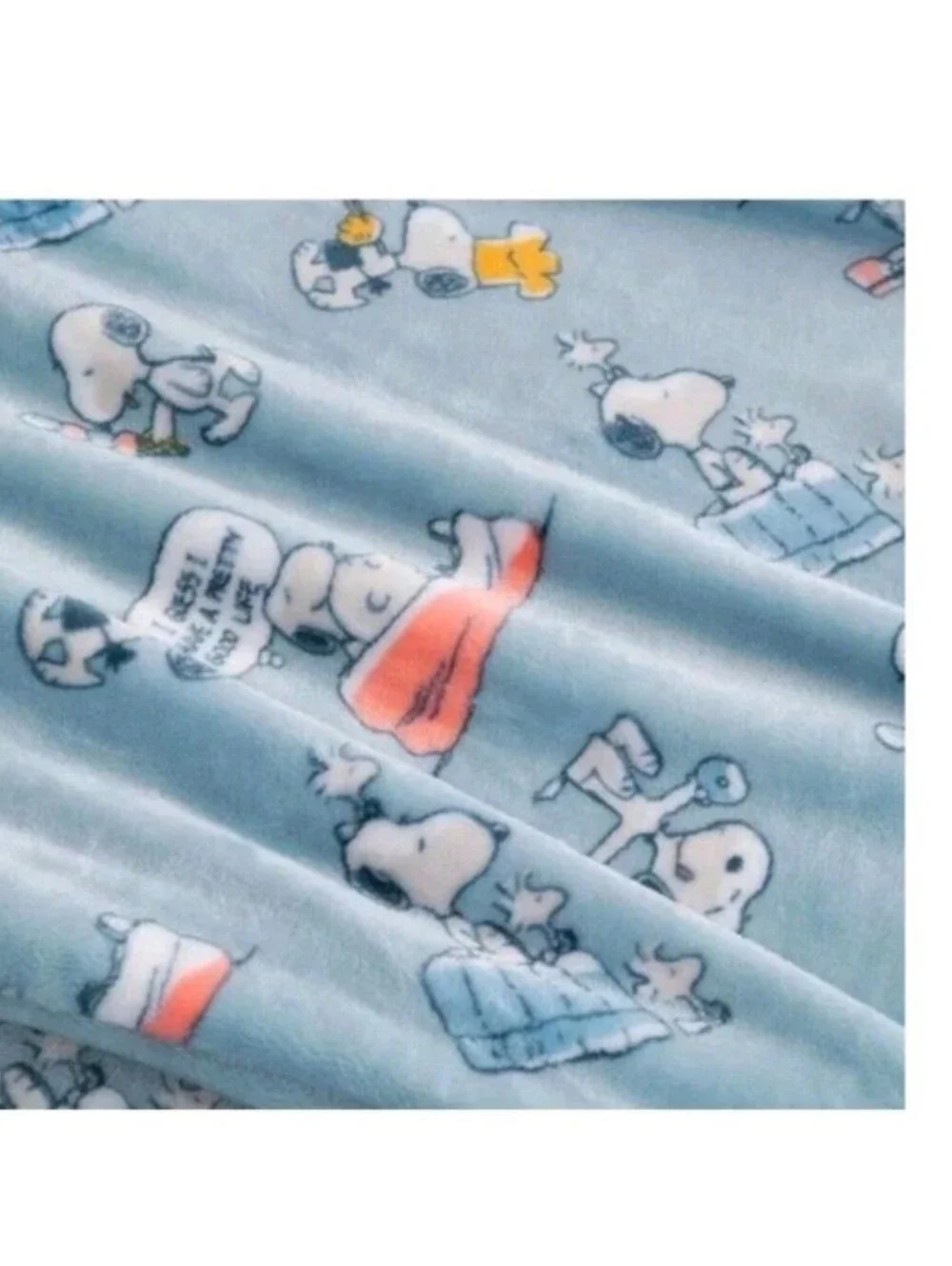 Peanuts Throw Blue White Snoopy 2-Pack Printed VelvetLoft Plush 60
